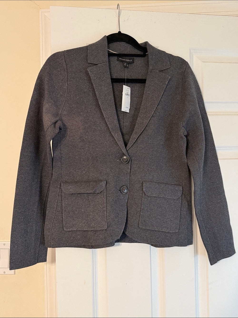 Banana Republic Charcoal Gray Knit Tailored Blazer